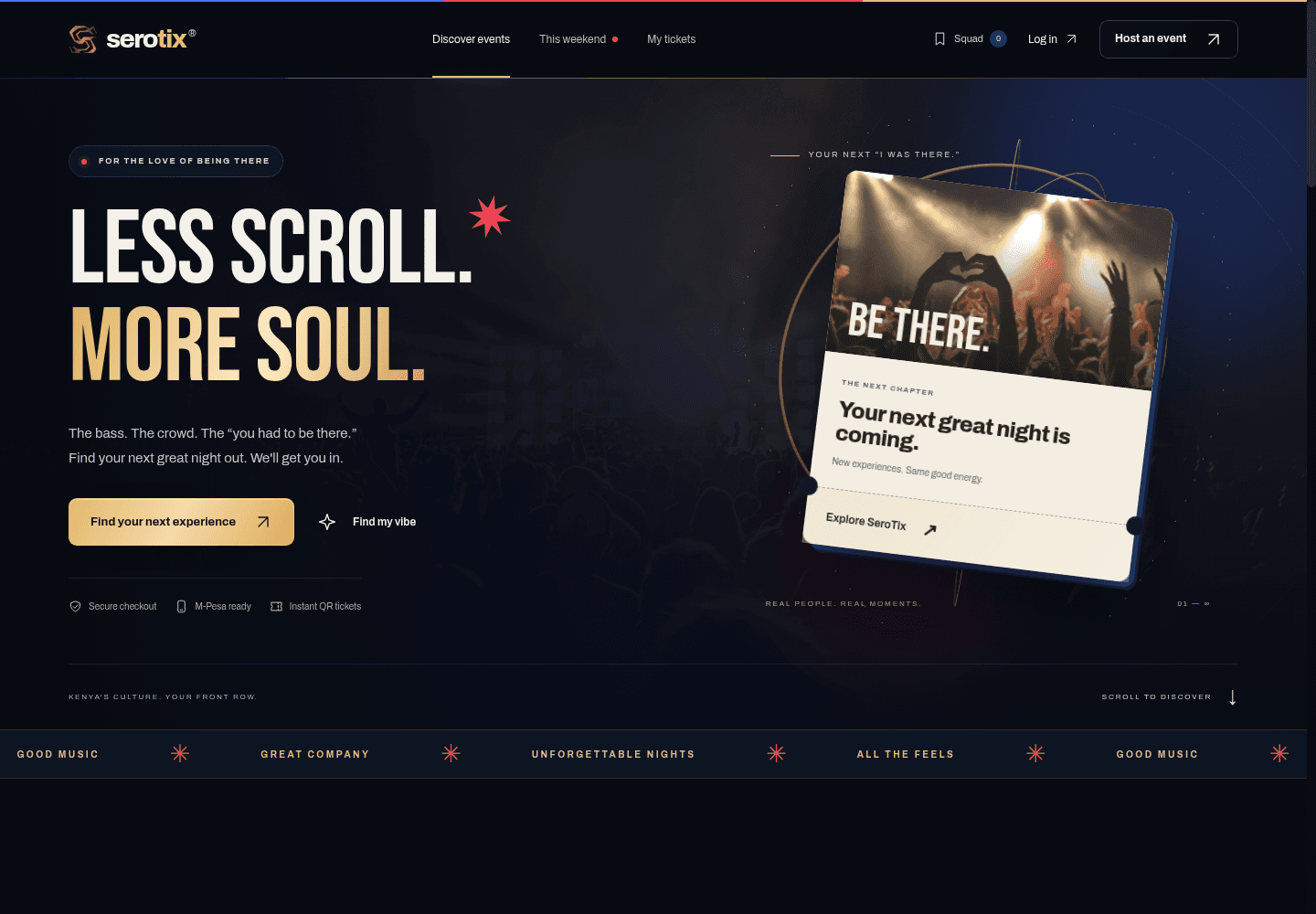 SeroTix event discovery website